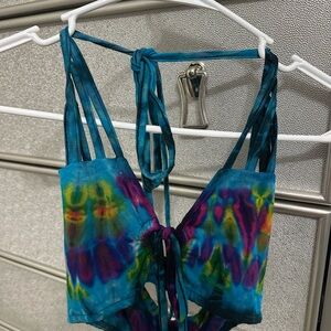 Colorful Tie-Dye Halter Top